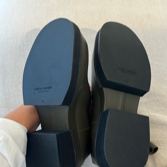 Neiman Marcus NWT Paloma Barcelo military green Chelsea Platform HOT Day Evining - Picture 5 of 11